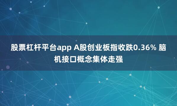 股票杠杆平台app A股创业板指收跌0.36% 脑机接口概念集体走强